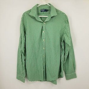Polo by Ralph Lauren Green White Gingham Button-Down Shirt